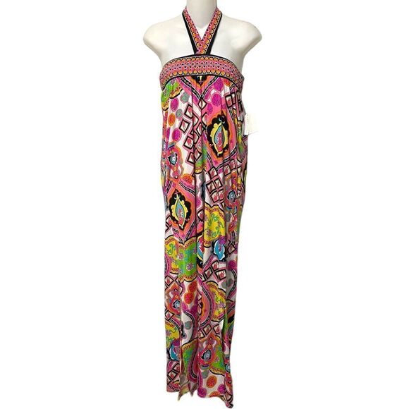 NWT TRINA TURK Swim & Spa Collection Groovy Floral Cover-Up Maxi Dress XS - Picture 2 of 8